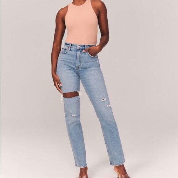 Abercrombie & Fitch Curve Love The '90s Straight Ultra High Rise Jeans 26/2 - Picture 1 of 14